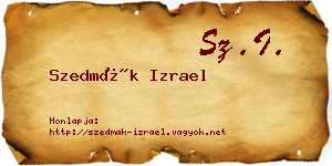 Szedmák Izrael névjegykártya